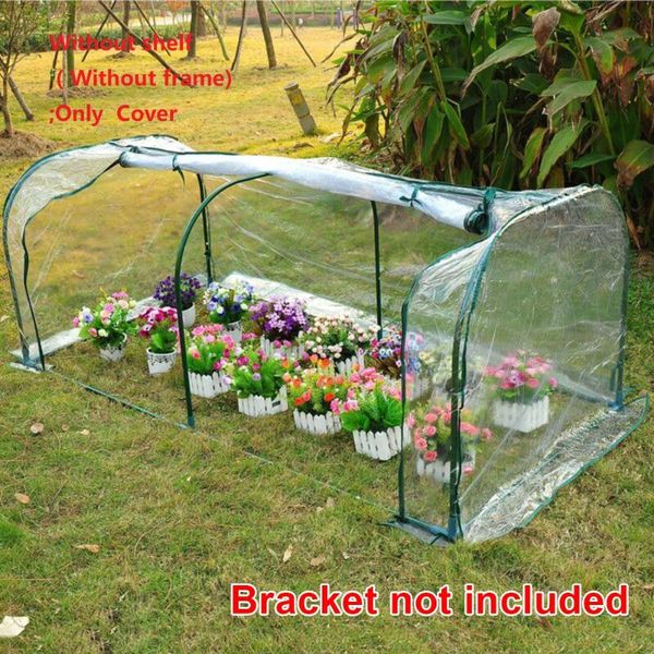 

planters & pots 128x60x58cm greenhouse cover transparent pvc tunnel plant grow house waterproof protect (bracket not included)