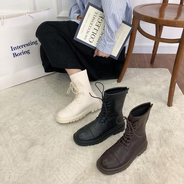 

boots shoes summer women round toe zipper boots-women flat heel ladies ankle rock autumn low 2021 pvc cotton fabric basic cross, Black
