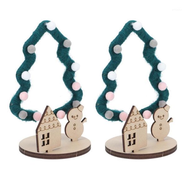 

christmas decorations 2pcs children's xmas tree diy kits festival supplies wool materials