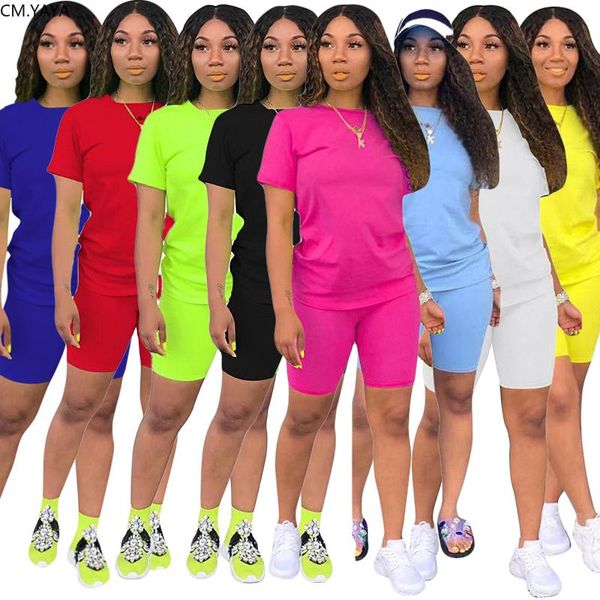 

women's tracksuits women two pieces sets summer short sleeve +jogger shorts leggings suit sporty fitness outfit big size5xl, Gray