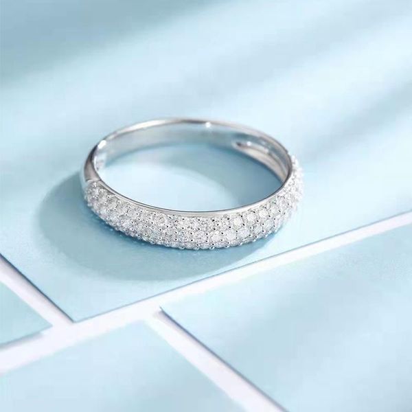 

cluster rings real 18k gold ring wedding bands for women white diamond round cute romantic engagement anniversary, Golden;silver