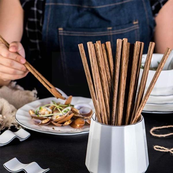 

chopsticks 10pairs chinese natural wooden bamboo no lacquer healthy sushi el rice wax tableware h5f6