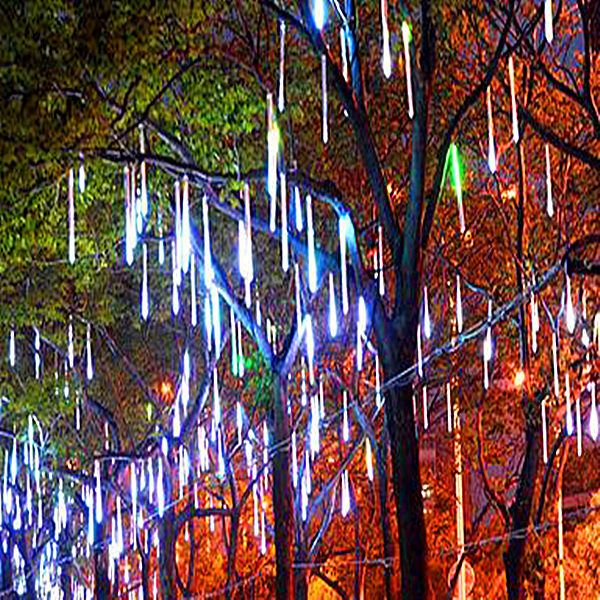 36 luci a LED 60 cm Meteor Rain Tube Lights Fluorescente Ornamento natalizio Luce Fata Matrimonio Lampade flash Risparmio energetico Ourdoor Garden Square