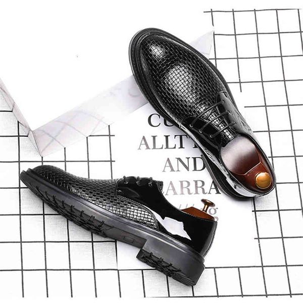

dress shoes men casual leather fashion business black korean style h04i