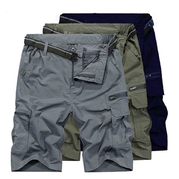 

men's shorts 2021 summer of short-term dwaterproof proof tactical water shorts men multi-pocket with zipper outwoutward load male more, White;black