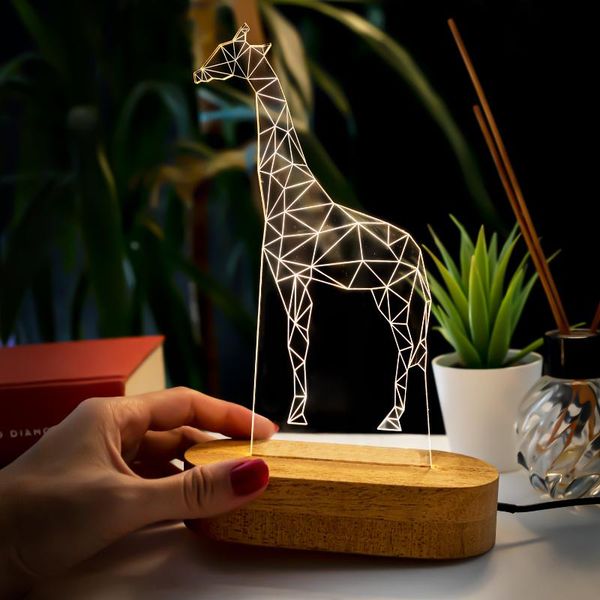 

decorative flowers & wreaths giraffe design three-dimensional led lamp