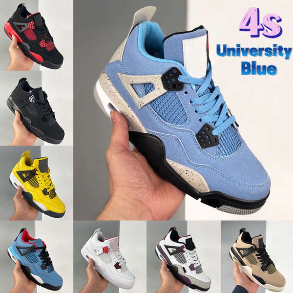 

university blue 4 4s mens basketball shoes red thunder metallic purple black cat neon tour yellow cactus jack men trainers women