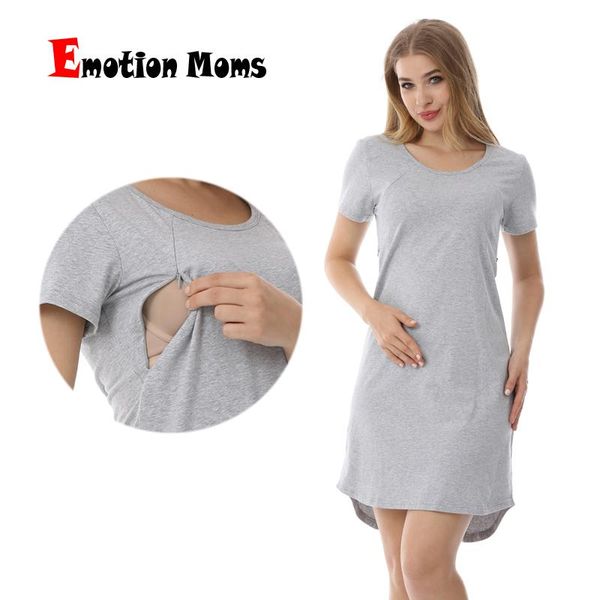 

long sleeve maternity clothes nursing dress patchwork breastfeeding for pregnant women dresses, White