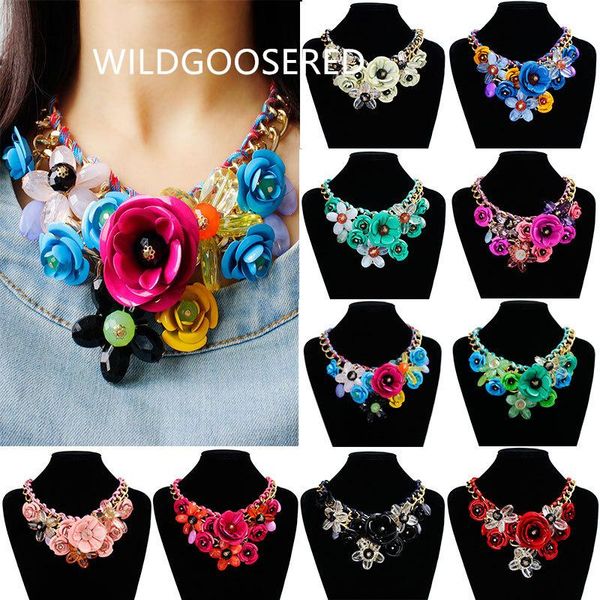 

chains bohemian colorful rhinestone pendant rope woven necklace clavicle exaggerated women's accessories manufacturer wholesale, Silver