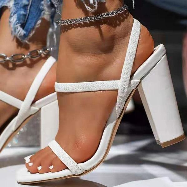 

dress shoes summer candy color mujer 2021 drop high heels sandals womens square open toe heeled party pumps, Black