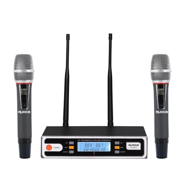 

microphones wholesaler handheld dual channel wireless uhf professional microphone