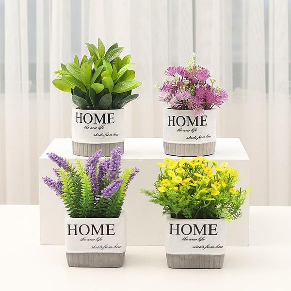 

decorative flowers & wreaths simulation plant cement pot living room decoration fake flower deskartificial plants for home office