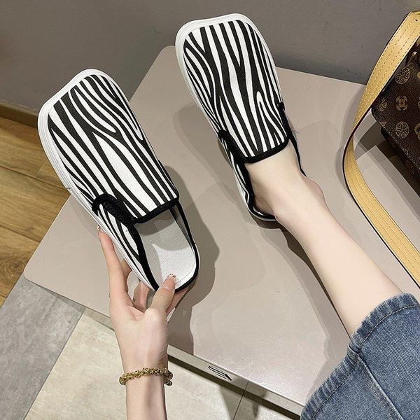 

slippers women's retro soft sole loose wide toe spring and summer fat feet shoes canvas women sandals womens, Black