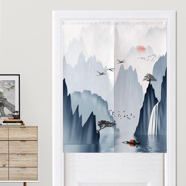 

curtain & drapes chinese ink landscape door partition half bedroom bathroom feng shui kitchen