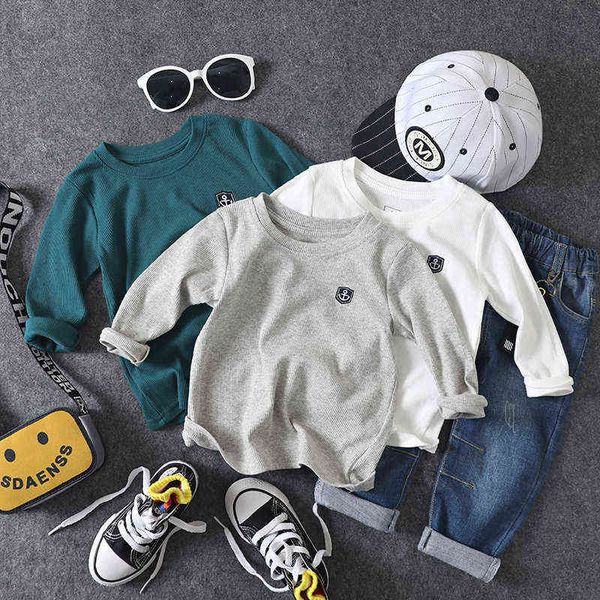 

100-140cm height new autumn boys fashion cartoon cotton thin fleece inside t-shirt boys spring autumn clothing g1209, Blue