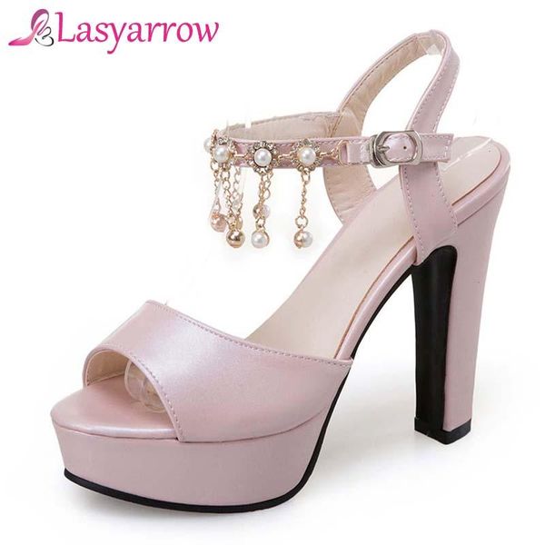 

lasyarrow gladiator sandals women summer shoes high heels platform thick heel rm775, Black