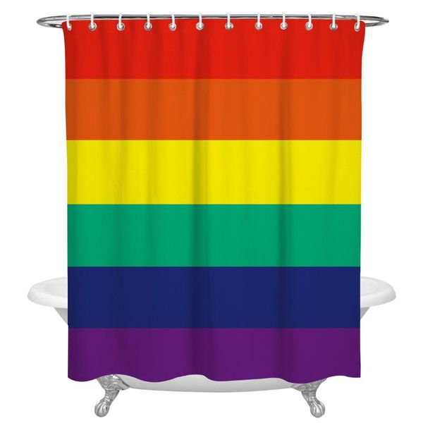 

shower curtains stripes colorful rainbow curtain decorative waterproof polyester fabric bathroom with hooks home bath decor
