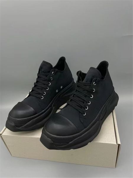 

21ss season satin canvas boots thick tpu combination sole personalized high street rock trainer boot, Black