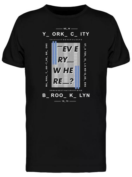 

Everywhere Urban Graphic Men's Tee -Image by Shutterstock, White;black