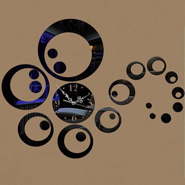 

wall clocks mirrors circles 3d modern mirror clock watches sticker decal home diy decor