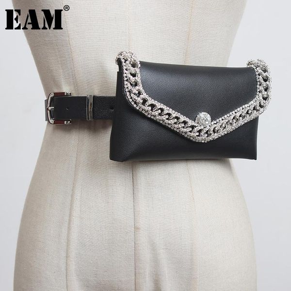 

[eam] pu leather black mini-bag stitch chain long wide belt personality women fashion tide all-match spring autumn 2021 belts, Black;brown