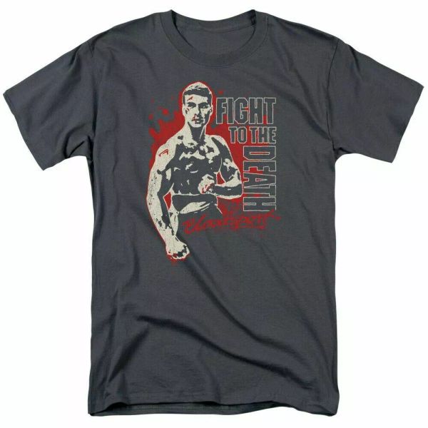 

bloodsport to the death t shirt mens licensed classic movie tee charcoal, White;black