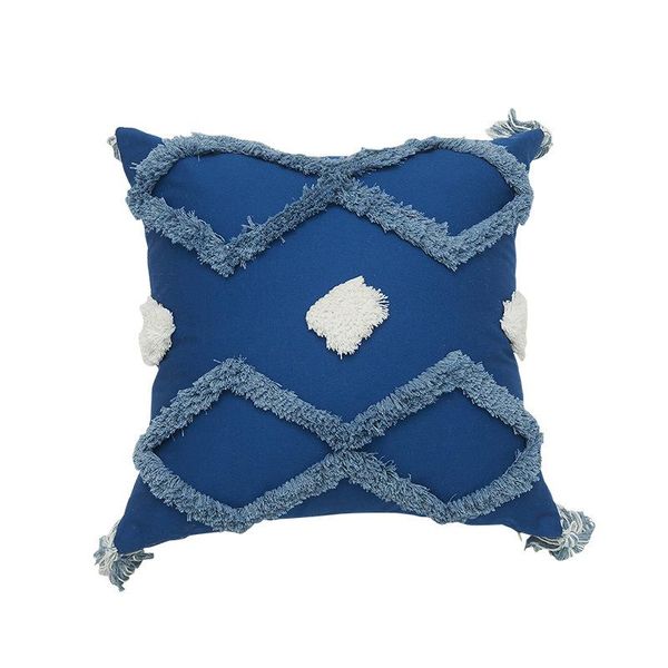 

pillow case velvet style home decor cushion cover blue-white suede car