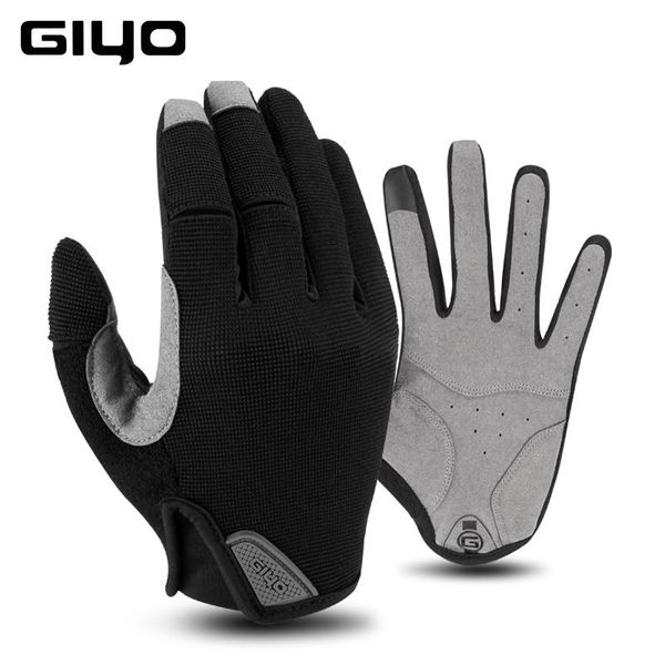 

cycling gloves giyo winter bicycle fishing fitness riding men and women sports wear mountain bike full finger, Black