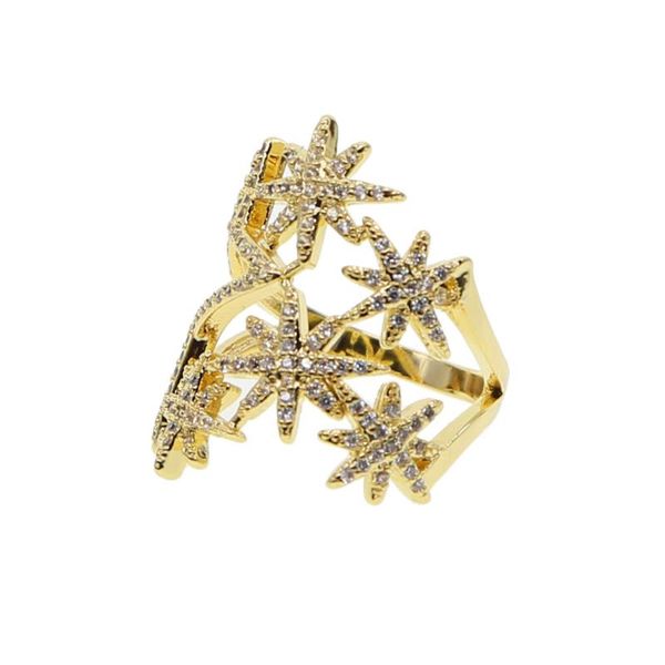 

cluster rings gold color engagement jewelry fashion bezel setting stone cubic zircon women wedding ring, Golden;silver