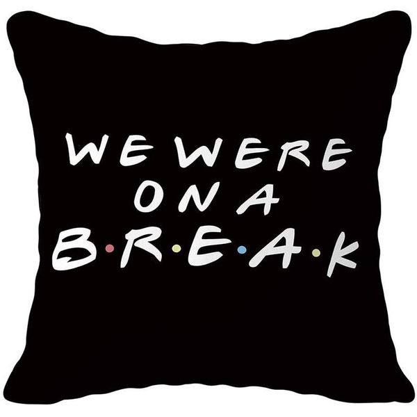 

pillow case simple black letter peach skin printing pillowcase (45x45cm)