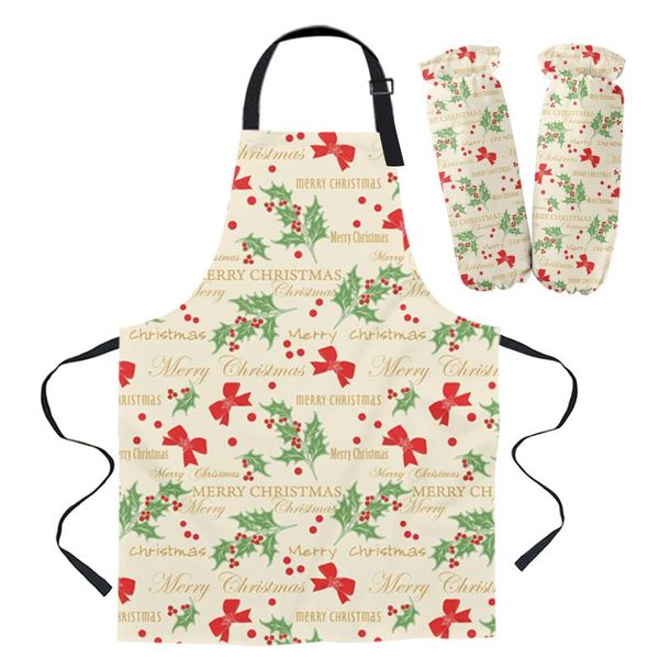 

aprons christmas leaves bow text apron kitchen baking accessories for women cooking
