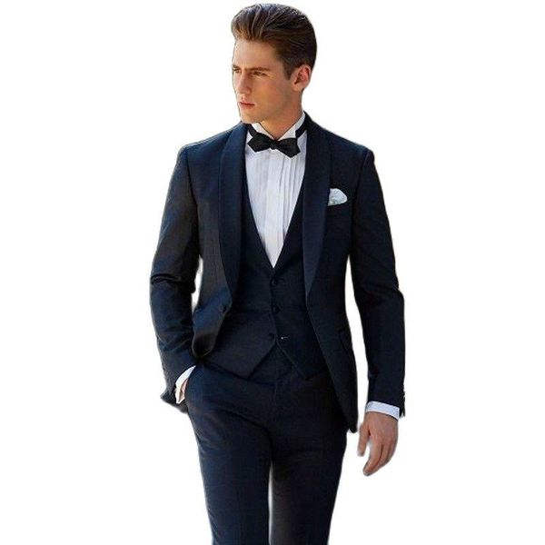 

men's suits & blazers customize handsome black groom tuxedos slim fits evening dress toast business suit (jacket+pants+vest+tie) k:160, White;black