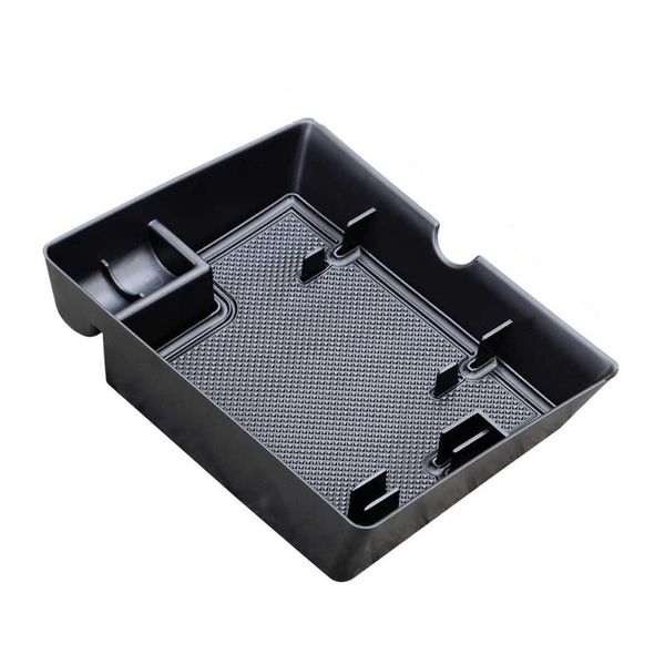 

car organizer center console table storage tray instrument abs black materials anti-slip rubber pad for f150 (2021-2021)