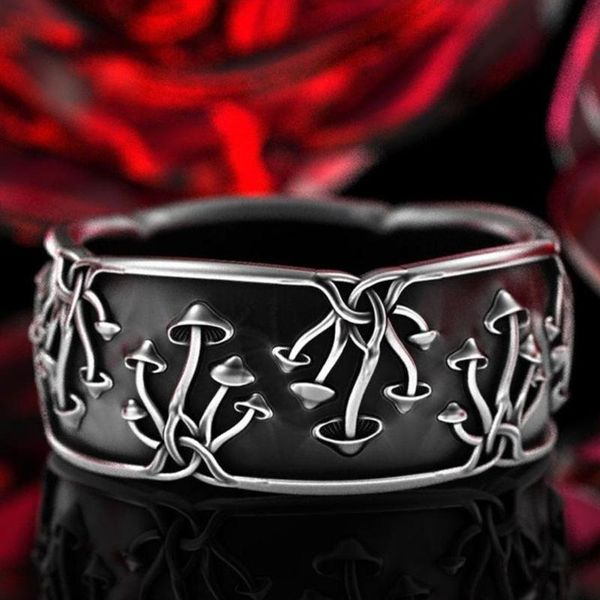 

punk hip hop male female metal ring antique silver color wedding rings for women men couples vintage plant big engagement, Slivery;golden