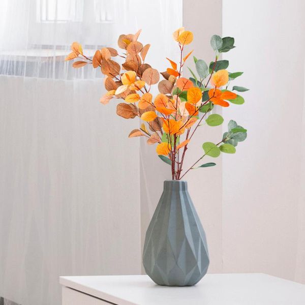 

decorative flowers & wreaths 90cm artificial eucalyptus garland long silver dollar leaves foliage plants greenery fake plastic branches gree