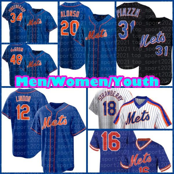 

12 francisco lindor jerseys pete alonso mets baseball new yoenis cespedes york jacob degrom noah syndergaard darryl strawberry mike piazza, Blue;black