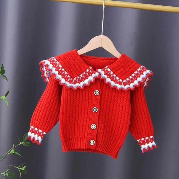 

pullover autumn winter toddler kids girls baby clothes jersey knit cardigan sweater coat for children clothing christmas sweaters, Blue
