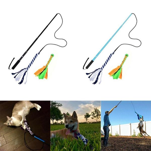 

small animal supplies retractable dog interactive stick toys extendable flirt pole funny chasing tail teaser and exerciser for pets dogs toy
