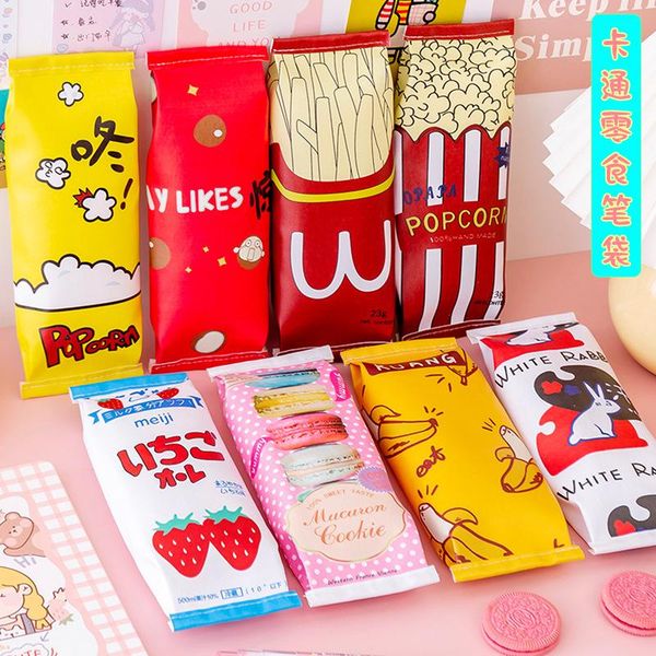 

cartoon snack pencil case student stationery bag popcorn fries storage gifts bags