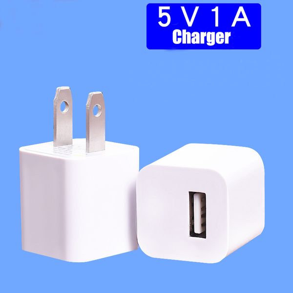 

charger plug 5v 1a 1000ma usb port us ac home travel wall chargers adapter for iphone 6 7 8 x 11 plus 12 13 pro max and android phones no bo