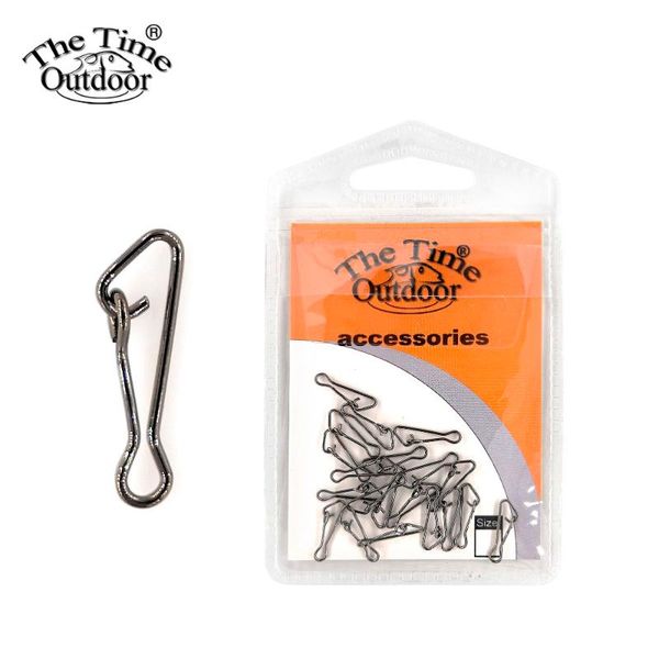 

fishing hooked snap pin stainless steel barrel swivel safety snaps hook lure accessories connector pesca 20 pcs hooks