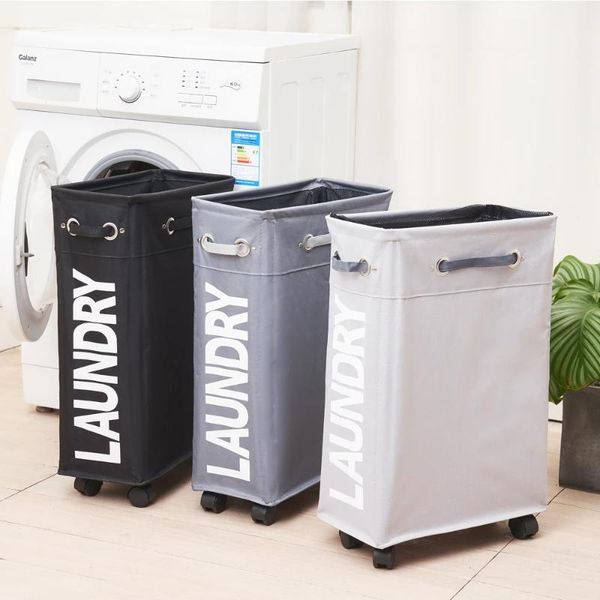 

laundry storage & organization household oxford basket with wheels foldable mesh liner waterproof durable bag organizer