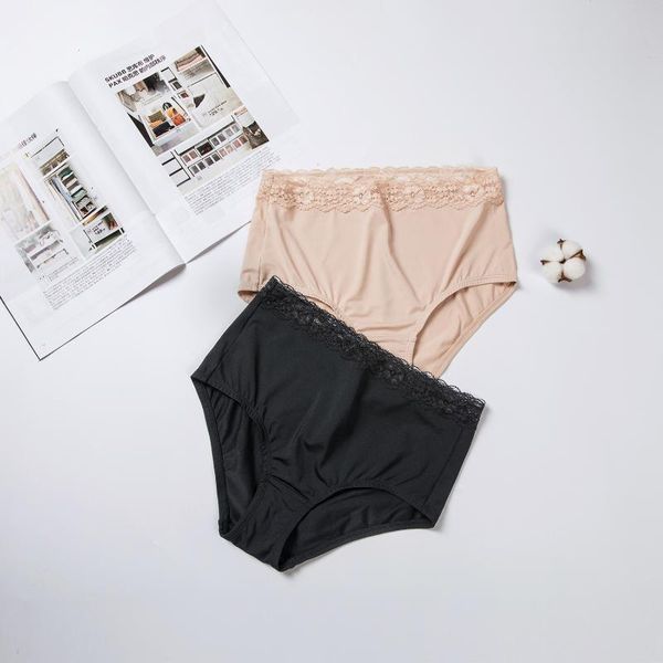 

women's panties lace smooth high middle waist briefs for women, Black;pink