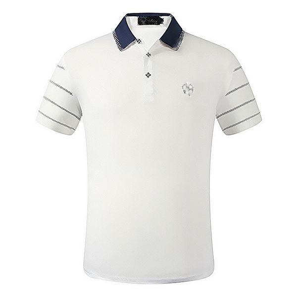 

brand new men fashion short polo snake bee adornment harajuku, White;black