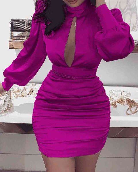 

silk satin dress solid cut out chest backless ruched dress, Black;gray