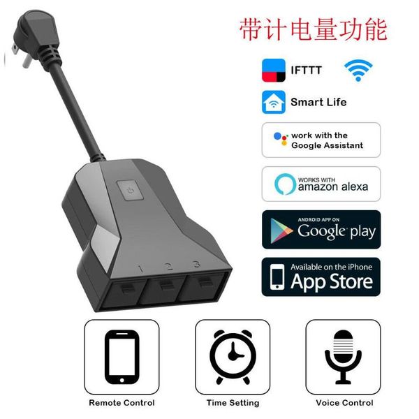 

smart power plugs outdoor wifi 3 us plug socket outlet timer switch fit for alexa googlehome enchufe