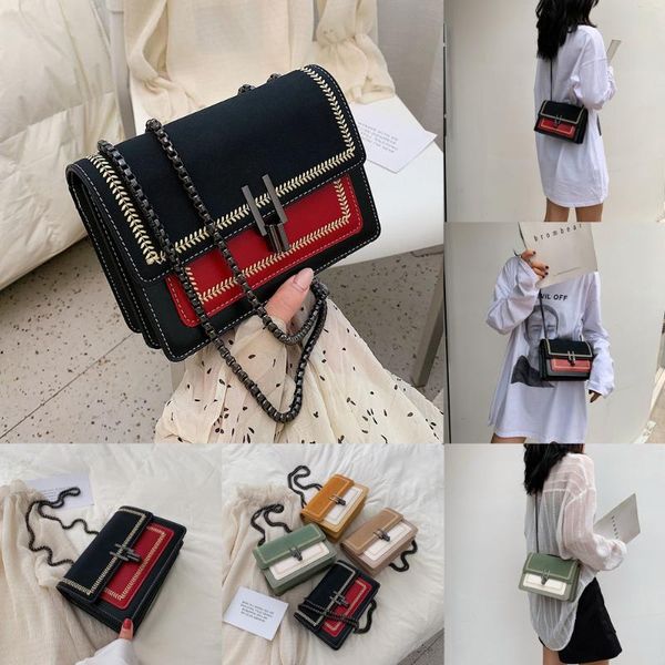 

contrast color scrub leather crossbody bags for women 2021 shoulder simple bag female small handbags and purses bucket