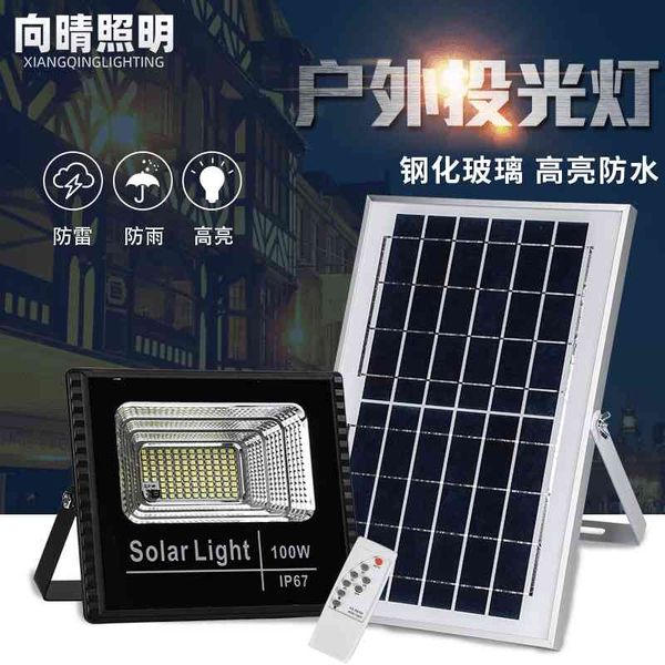 

led 100w200w solar outdoor intelligent remote control floodlight
