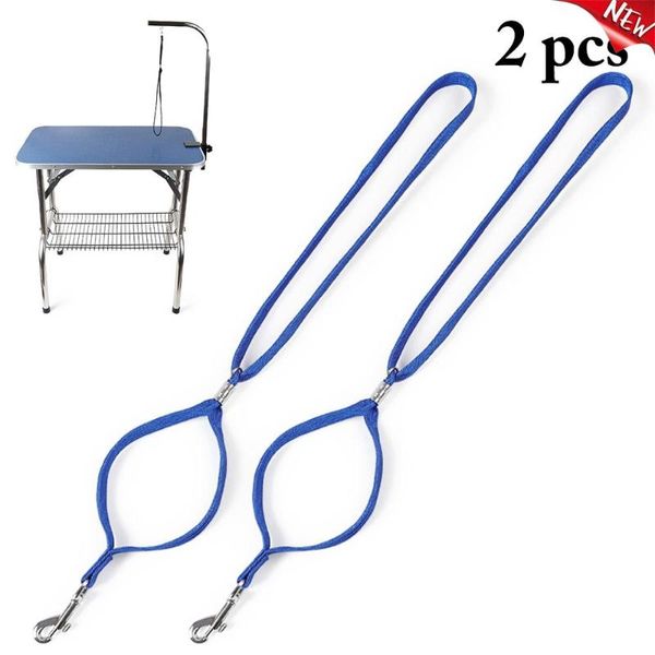 

2pcs pet grooming loop dog cat animal lock clip rope for table arm bath 48cm collars & leashes