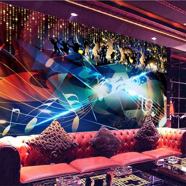 3d stereoskopische tapete coole mode bar ktv musik Nachtclub wallpaper hintergrund wand
